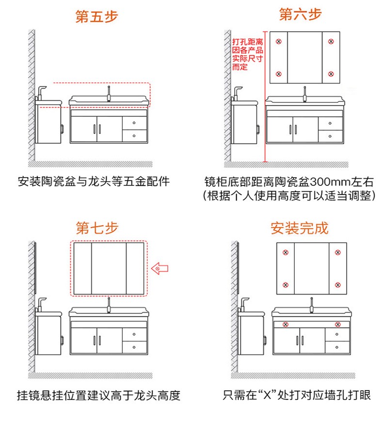 洗漱台安装图解图片