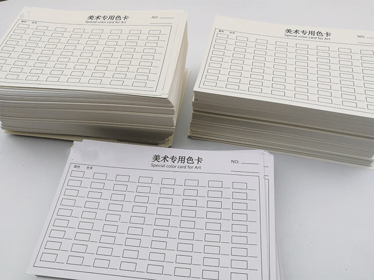 左一仁 10张马克笔色卡表自填空白彩铅填色色号卡水彩色卡贴彩笔法