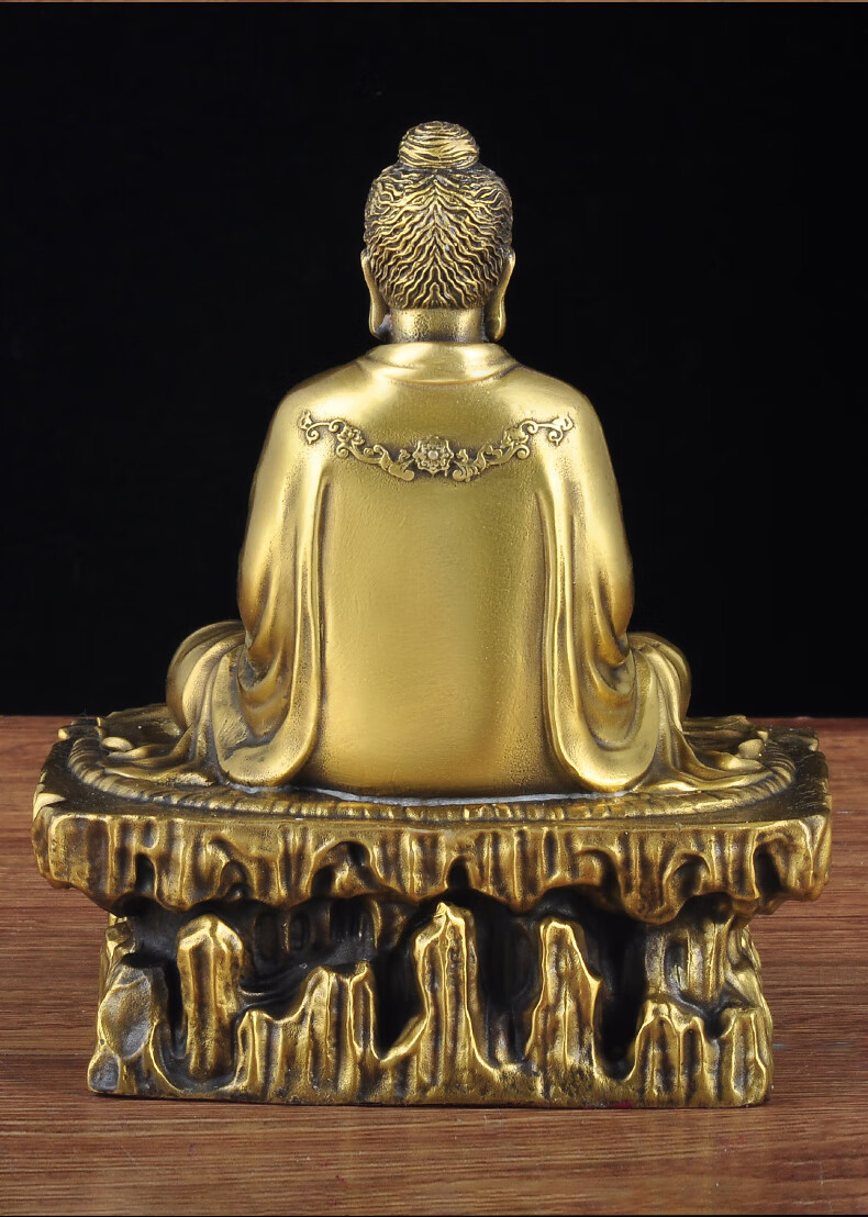 全铜坐山释迦佛摆件释迦牟尼佛释迦牟尼坐像家用室内寺庙佛堂供奉 22