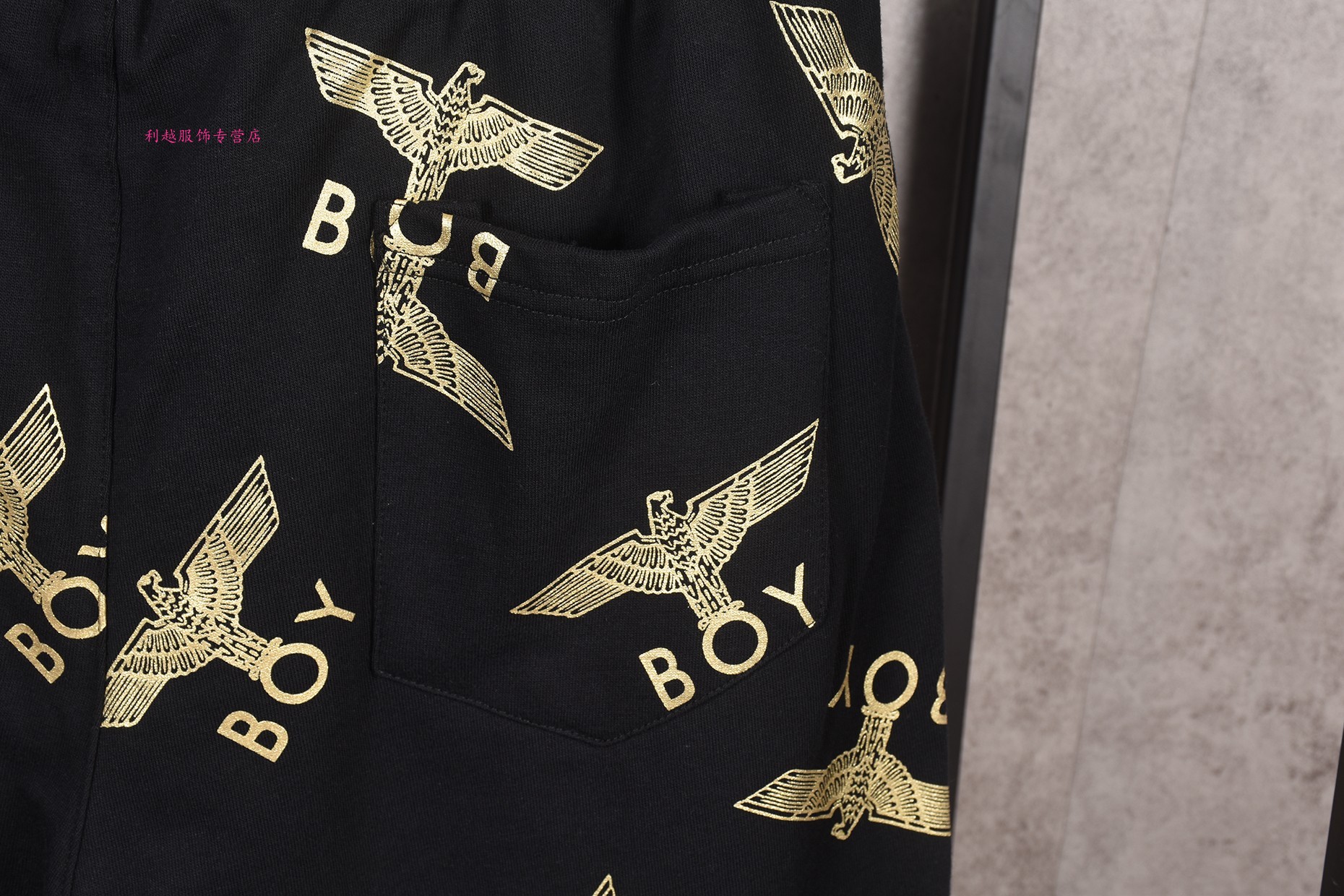 centuryboy21夏季新款boy满身鹰烫金情侣休闲运动裤中裤老鹰印花短裤