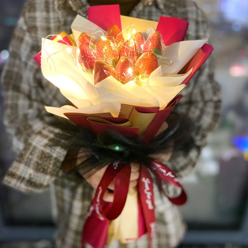 红色小草莓花束(带灯线)【图片 价格 品牌 报价】-京东