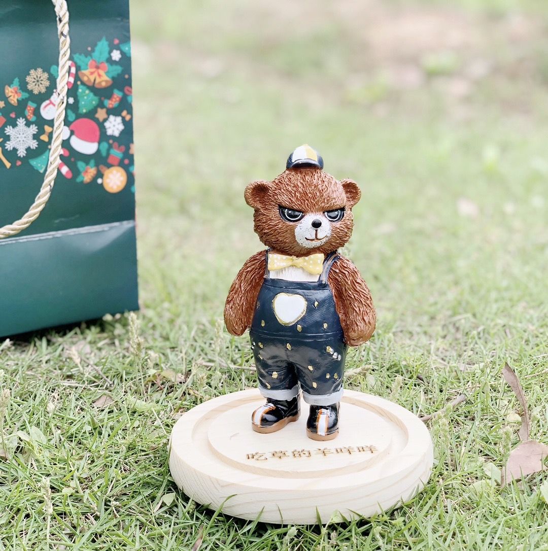 吃鸡游戏公仔浪漫波比熊手办玩偶情人节礼品女友礼物带玻璃罩礼盒装