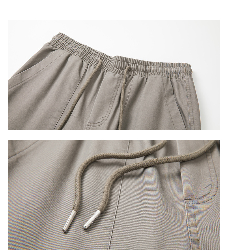 唐狮休闲裤男2021秋冬新款宽松工装束腿长裤男士 灰黄绿 l