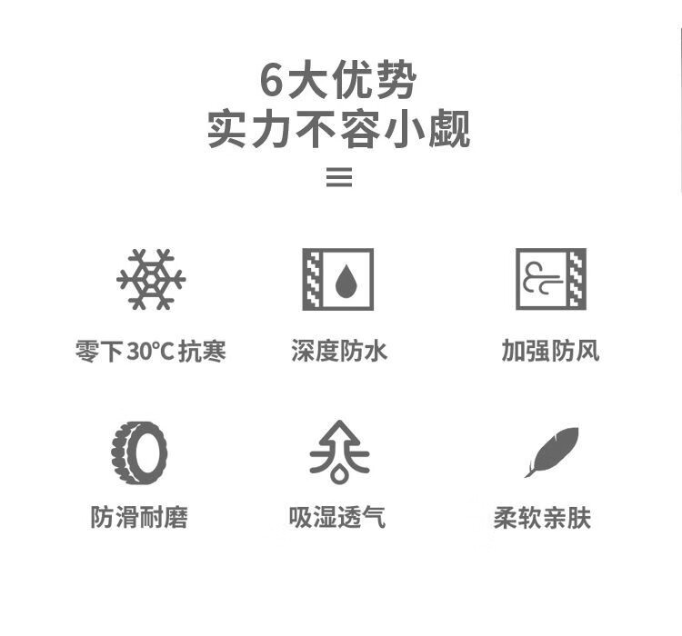 森用 冬季保暖手套男加厚加绒摩托车电动车骑行防寒防风防水女户外滑雪棉手套 黑绿骑行保暖