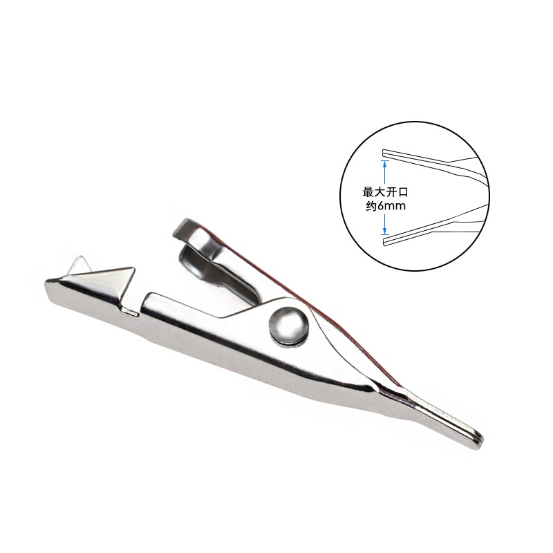 仕熙(shixi)平嘴鳄鱼夹纯铜电夹平口无齿无牙纯铜实验夹测试夹平口夹