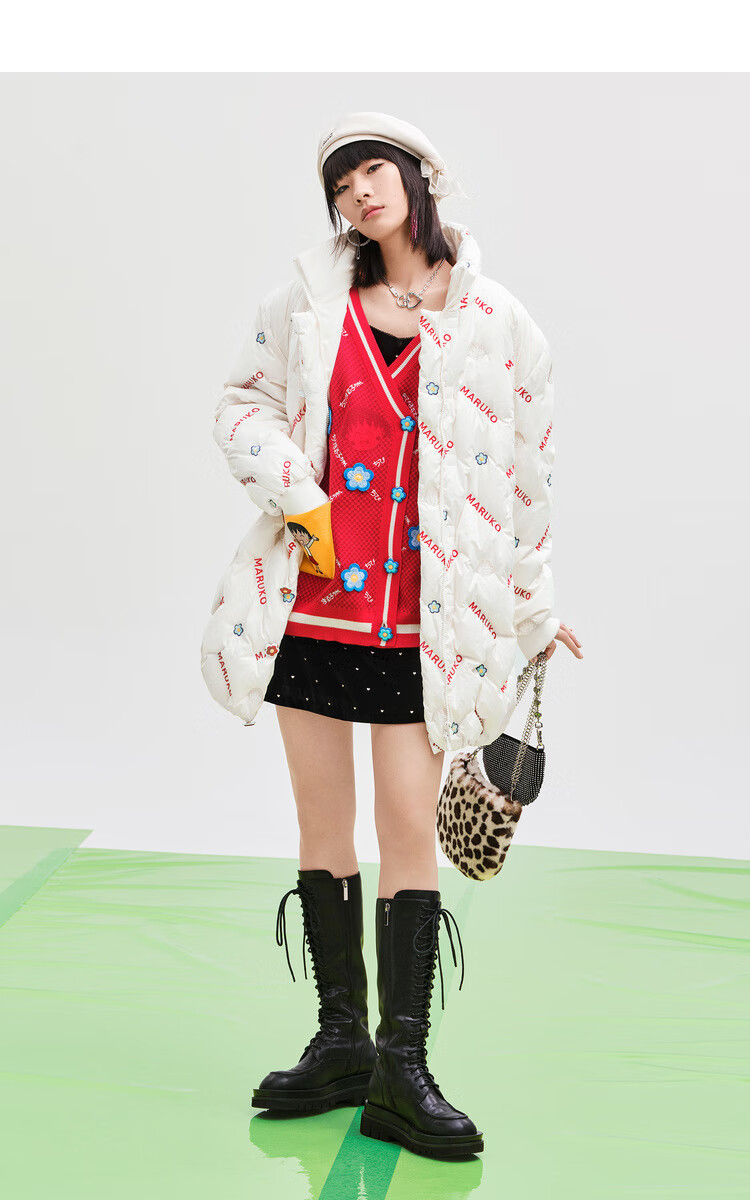 【商场同款】太平鸟2020冬季新款樱桃小丸子合作款毛开衫 红色 m【图