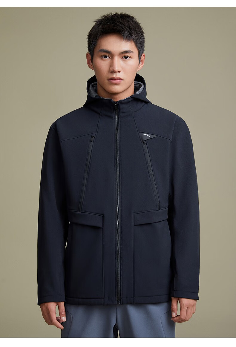 安踏(anta) 防水外套 夹克男士秋冬梭织运动连帽外套防风衣152247602