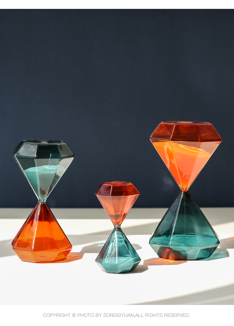 父亲节实用礼物彩色沙漏计时器北欧轻奢餐厅创意书房桌小摆件摆设水滴