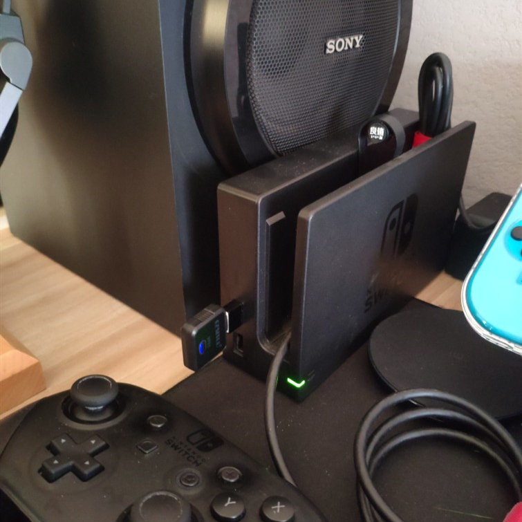 ps4蓝牙耳机ps5适配器switch蓝牙音箱50语音ns任天堂typec发射黑色