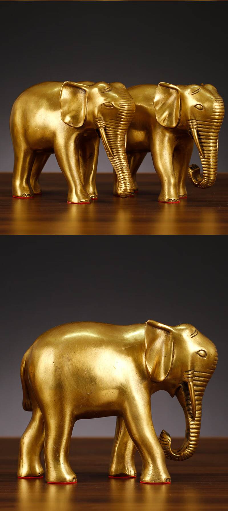 boussac 纯铜大象工艺品摆件吸水象光身象珠宝象工艺品摆设家居装饰