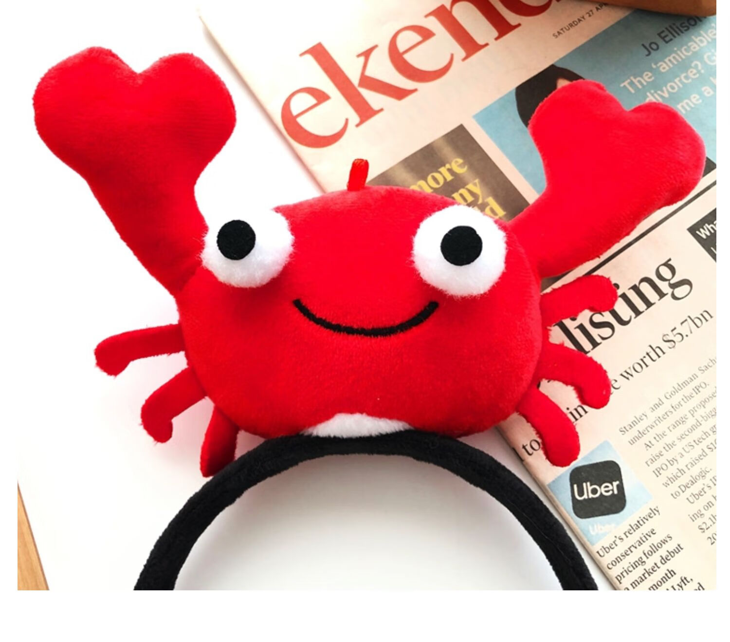 公仔卡通可爱龙虾螃蟹发箍甜美动物卡通头箍发卡头饰少女大螃蟹