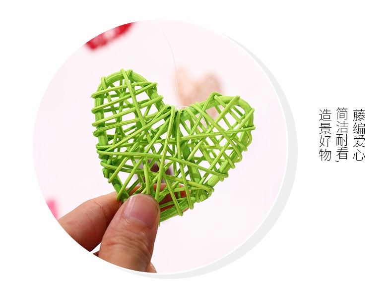 初衷爱心心形藤编幼儿园圣诞装饰创意环境教室商场走廊布置材料挂件浅