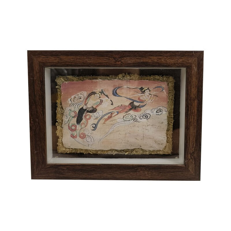 敦煌泥板画文创手工墙皮画手绘家居摆件泥版画版画国潮礼品 5 小号57