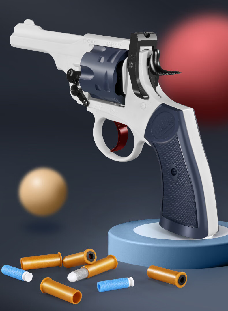 左轮玩具手炝软弹枪合金转轮弹夹可抛壳危克mk马克手抢儿童模型玩具枪