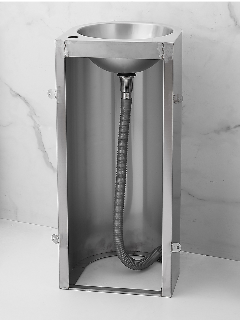 芬驰304不锈钢立柱盆幼儿园小学户外一体洗脸盆小号落地式洗手盆8271a