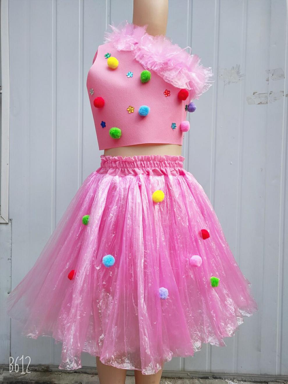 valorman节日走秀时装秀儿童手工幼儿园衣服亲子制作服装材料diy女童