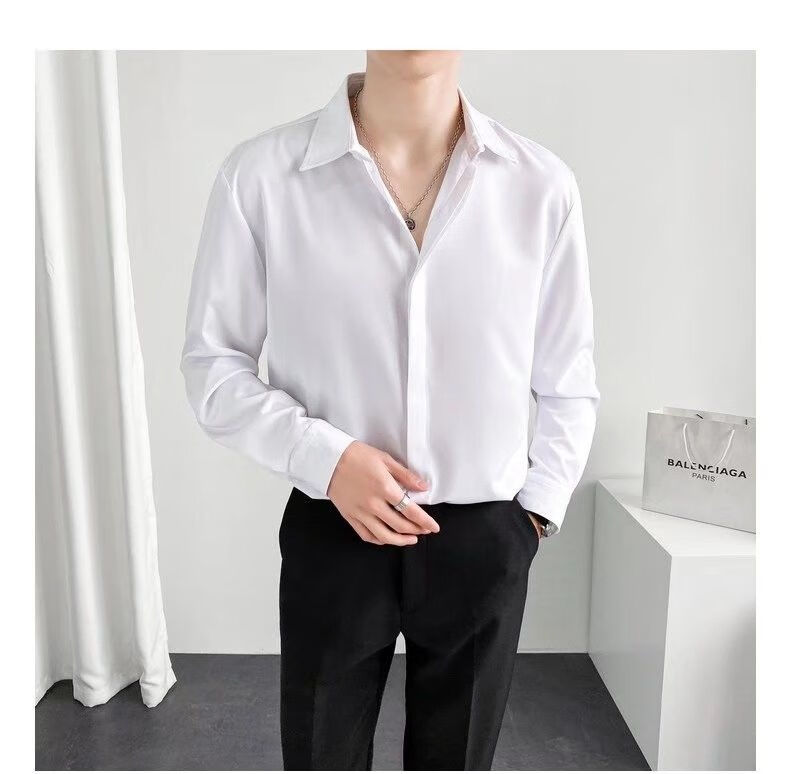 西裤男秋冬轻熟风西裤衬衫一套男士纯色休闲九分裤衬衣套装潮男帅气