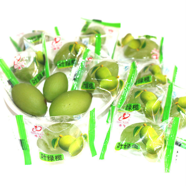 绿橄榄叶绿榄休闲食品零食小吃绿叶橄榄干酸甜有汁 500g 500g(1斤)