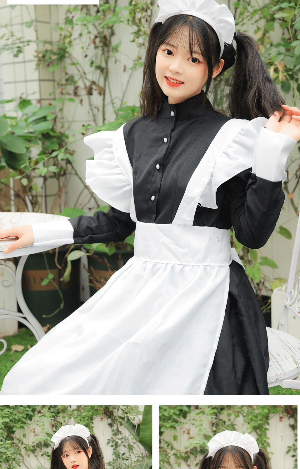 经典款黑白女仆装长裙cosplay服装女萝莉学生日系英国风女装大佬4xl