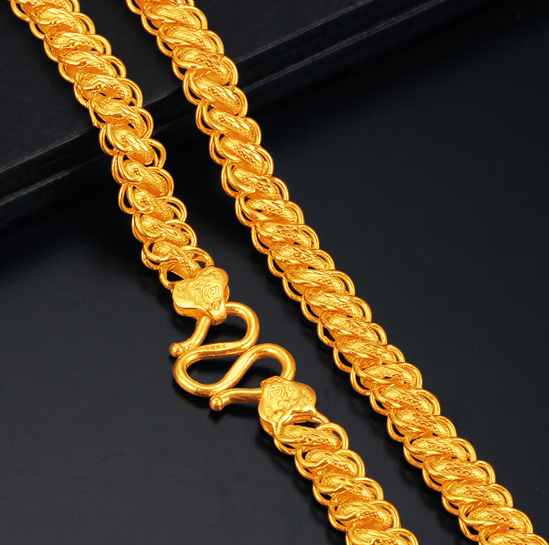 花草蒙拾黄金项链男金项链足金999金链子泰国龙头龙骨粗大霸气泰国链