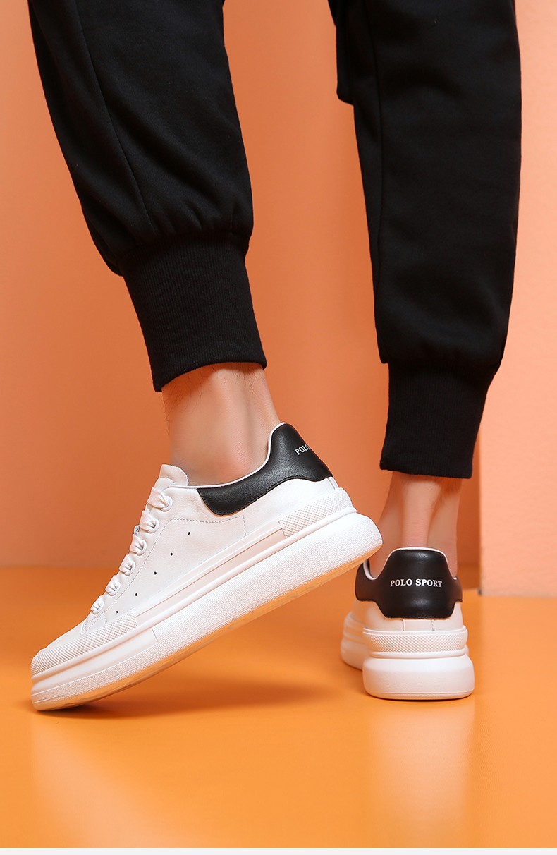 商场同款polosport男鞋麦锟小白鞋男舒适透气软底防滑板鞋时尚轻奢牛