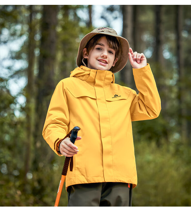 拓路者（Pioneer Camp）朱朱雀大童学生男女登山雀冲锋衣儿童春秋外套防风防水户外登山服男女大童学生小个子女 朱雀红-单冲无内胆 170详情图片18