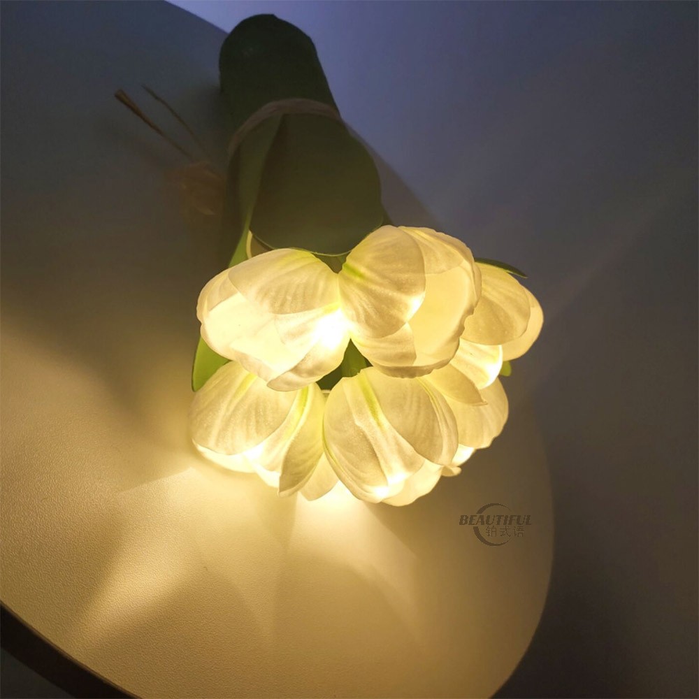 郁金香花束灯少女心伴手礼生日送闺蜜女友小礼物摆件装饰台灯 20支