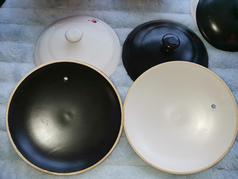 康舒陶瓷砂锅盖子单盖配件黑白色盖通用电炖锅汤煲沙锅盖中药盖子白色