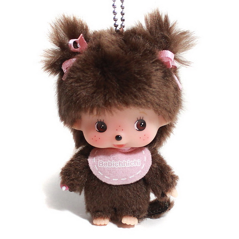 正版蒙奇奇挂件毛绒公仔车钥匙扣包包洋娃娃玩具温泉女