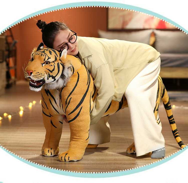 抖音同款仿真虎大号毛绒玩具女孩男老虎玩偶东北虎拍照