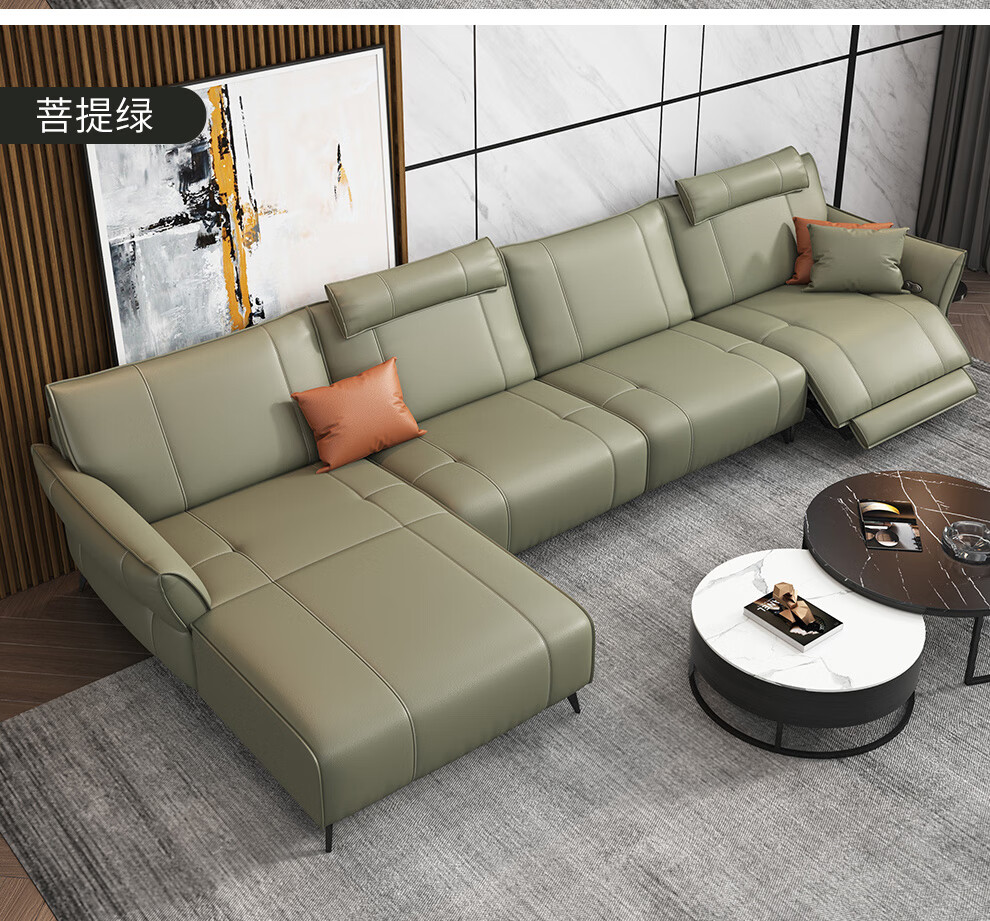 ddc意式极简整装真皮沙发组合大小户型新款实木高档电动智能皮艺沙发
