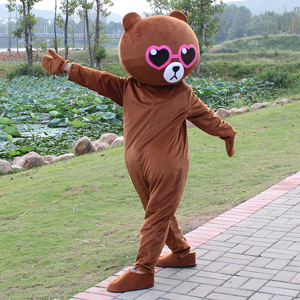 网红熊卡通人偶服装布朗熊人穿行走人偶服发传单衣服活动宣传道具忧郁