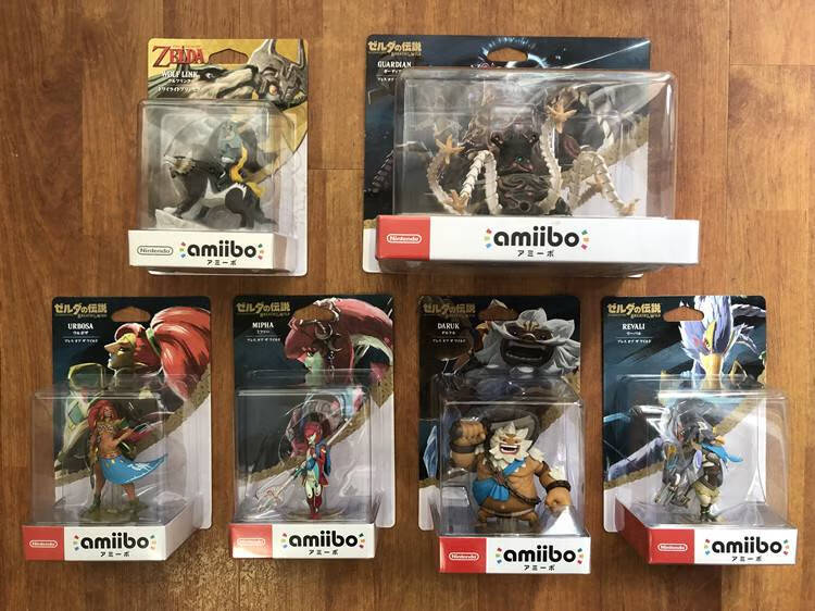 塞尔达amiibo手办全套amiibo塞尔达传说荒野之息狼林克弓箭米法手办