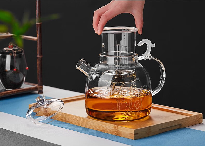 钢盾 美斯尼煮茶器黑茶加厚耐热玻璃茶具泡茶壶电陶炉烧水壶大号养生