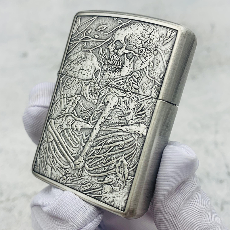 zippo打火机千语系列镀银至死不渝 b2118 (自用套装)