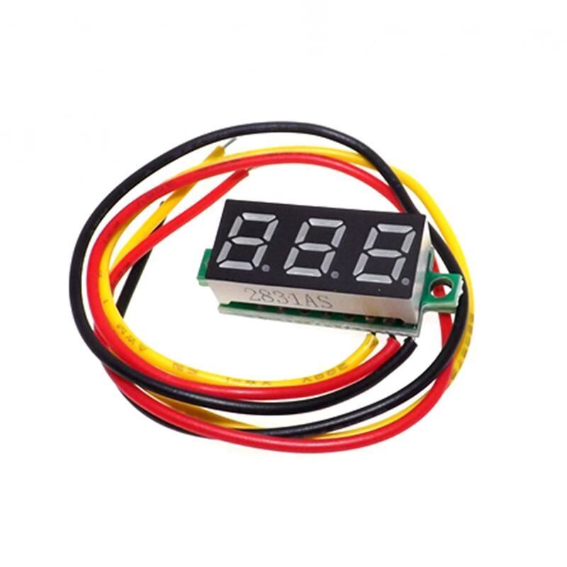 豪霆五金028寸超小数字直流电压表头数显可调三线dc0100v电瓶电压表