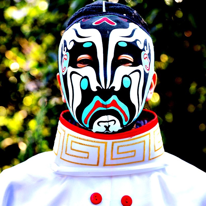 变脸脸谱手绘弹力脸谱川剧变脸耐磨脸皮变脸薄透气脸谱按照尺寸定制