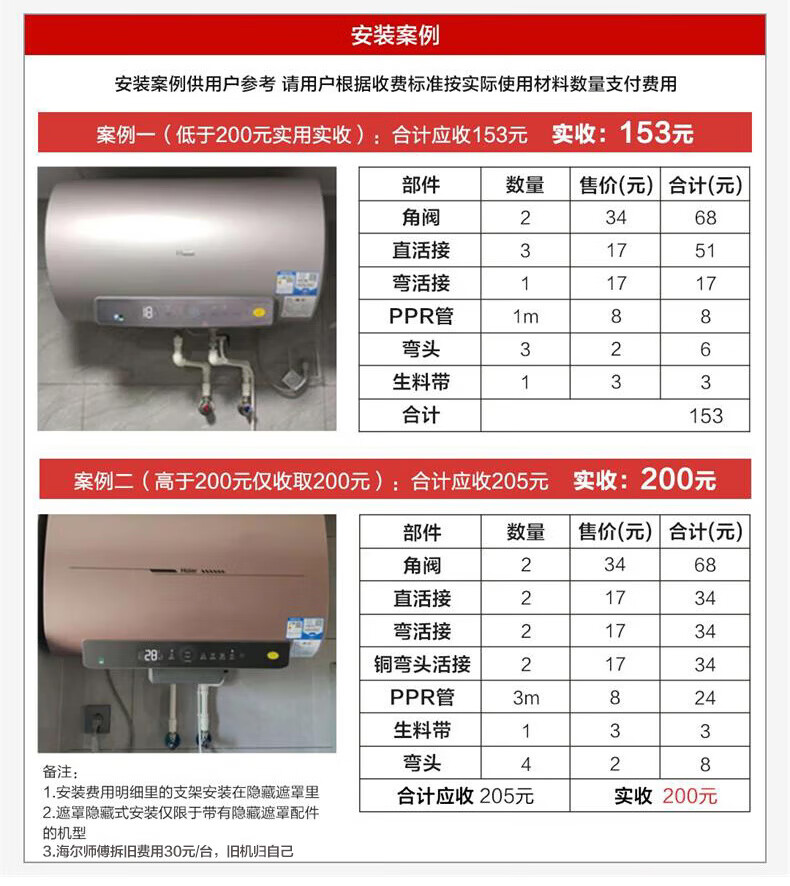 统帅（Leader）海尔出品电热水器扁桶双胆速热家用储水式一键节能保温纤薄省空间上门安装以旧换新E1 50升【3-4人】