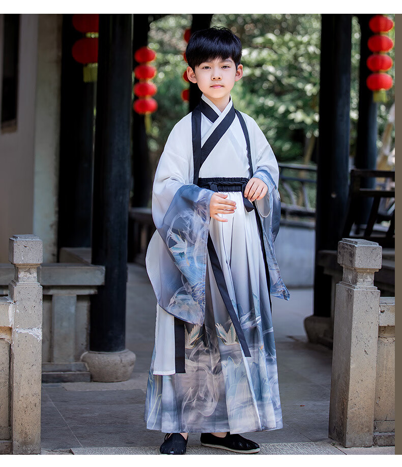 男童男孩汉服古筝演出服儿童民族服装古装中国风唐装夏季薄款国学服