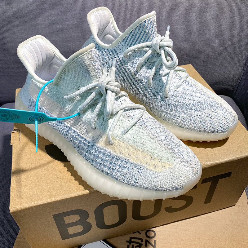 椰子奢椰子鞋350官网夏季透气冰蓝满天星男鞋2021年新艾博杰尾灯色丨