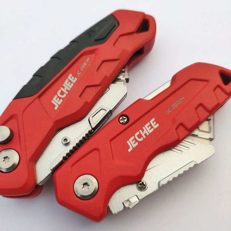 电工刀 折叠美工刀铝合金壁纸刀便携电工刀重型金属割刀轴锁刀片仓