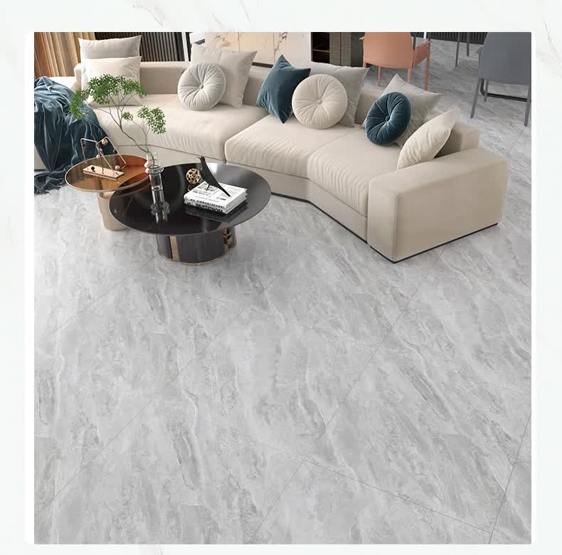 汇心陶瓷砖 柔光连纹通体大理石800x800 苏丹浅灰 800x800mm【图片