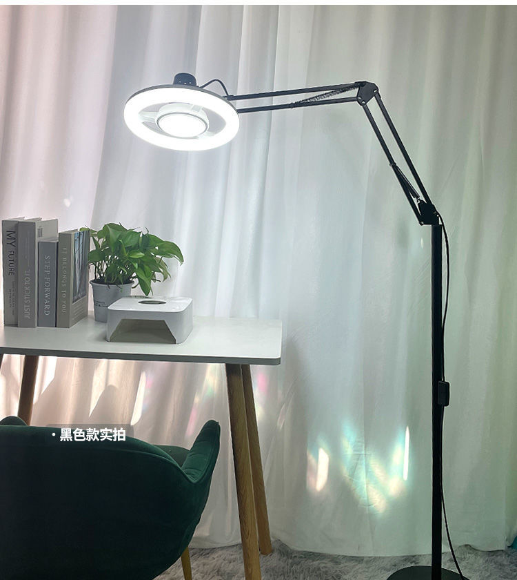 美甲冷光半纹身折叠立式落地灯美肤补光灯 /黑色led30瓦冷光灯【图片