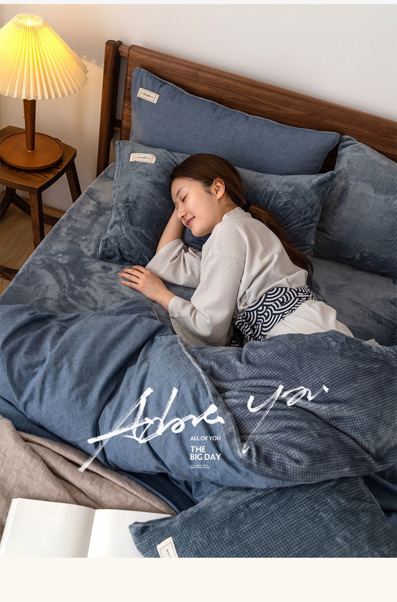 南方生活家纺新款南方生活水晶珊瑚绒床上四件套纯棉冬季加厚磨毛