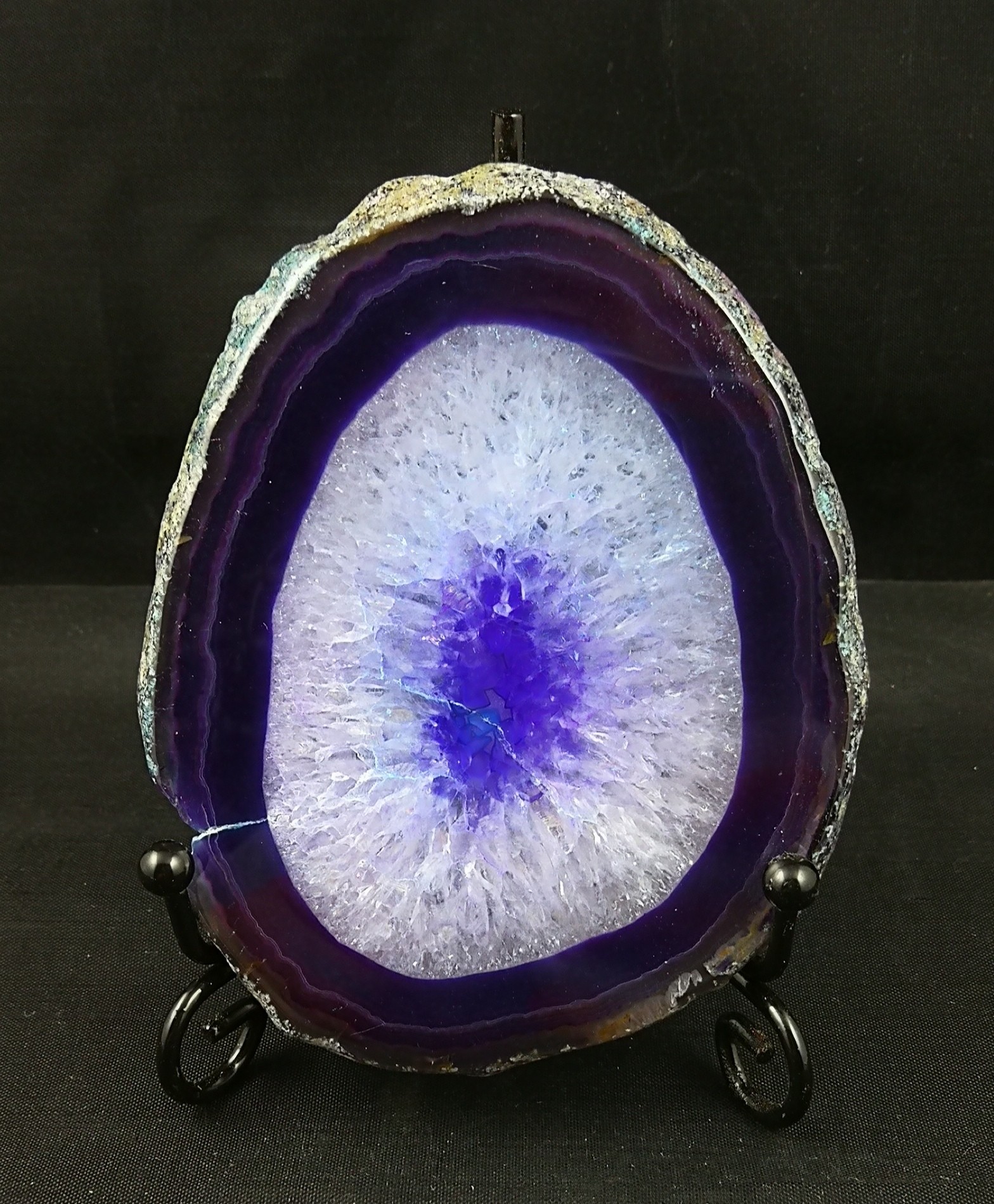 马达加斯加天然玛瑙水晶切片精品饰品礼物挂坠吊坠挂件手把件摆件 qm