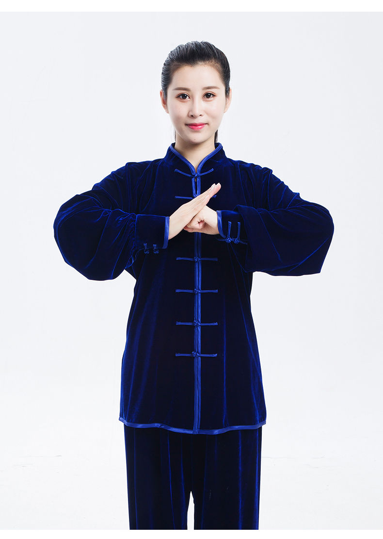 逋曼太极服金丝绒秋冬加厚晨练中老年冬季男女武术服练功服太极拳服装