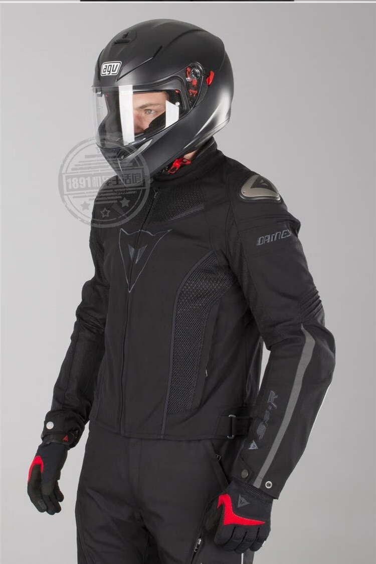 丹尼斯dainese super speed春夏透气网眼钛合金摩托车机车骑行服 全黑