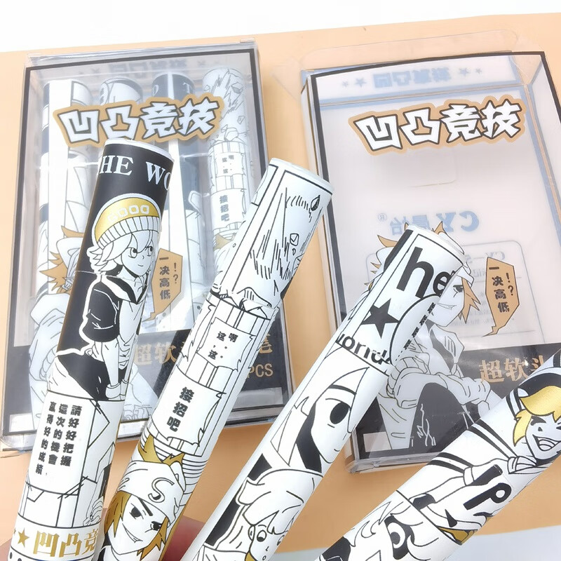 欧鲸oujing凹凸世界荧光笔标记笔大容量男孩日系卡通动漫周边文具