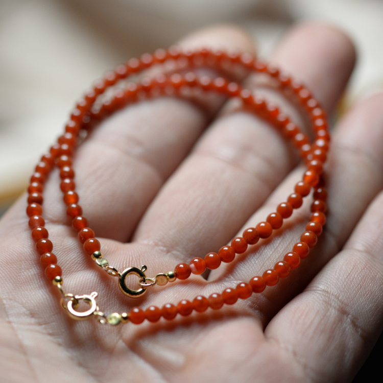 恋江南520礼物南红玛瑙手串宝山冰种飘花南红3mm2.