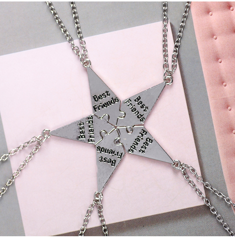 好朋友五件套闺蜜项链姐妹五人友谊五角星可拼接吊坠毕业纪念礼物情人